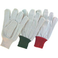 Guantes de trabajo de algodón de taladro de muñeca de punto de poliéster-2100. Rd